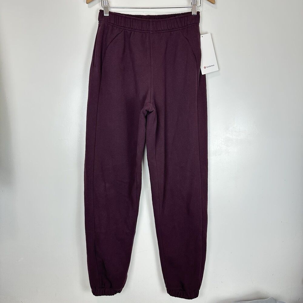 Lululemon Scuba Mid Rise Oversized Jogger Black Plum XS NWT Rare Athleisure Cozy